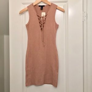 Forever 21 form fitting dress with front lace tie
